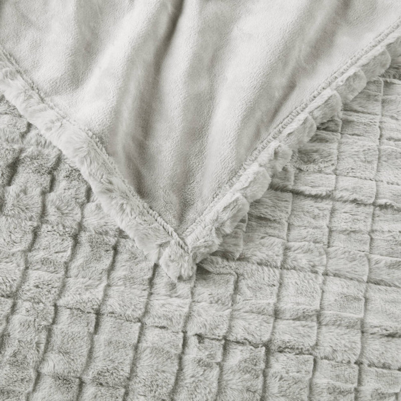 Jeté en fausse fourrure surdimensionné Beautyrest Zuri, Blanc