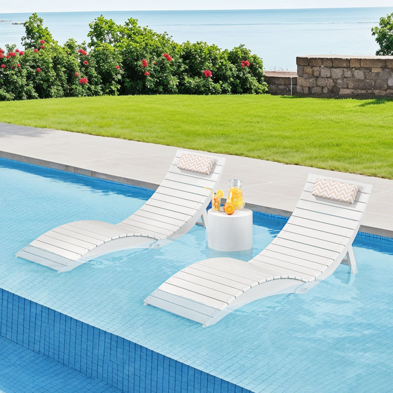 Chaise longue de patio pliable Aquawave, Blanc