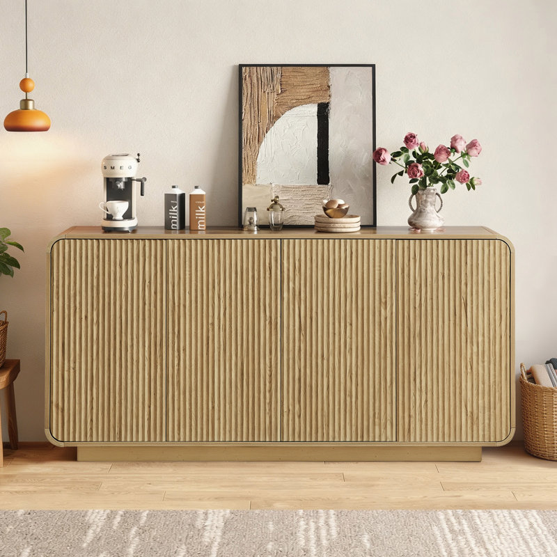 Buffet 4 portes 64 po Modern, Naturel