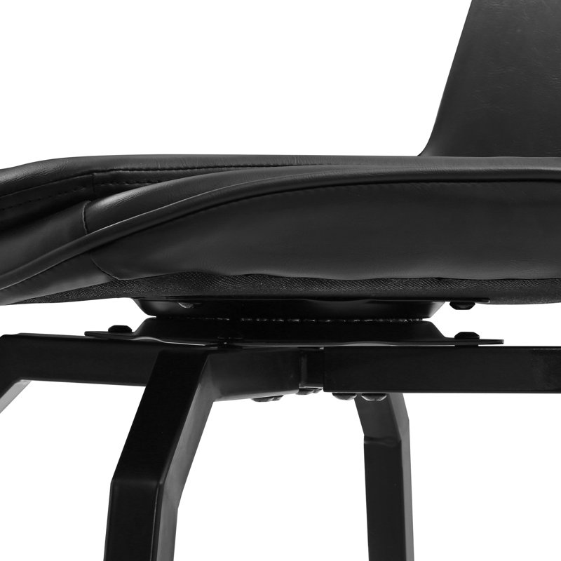 Yannis 26''H Faux Leather Swivel Barstools, Black, 2