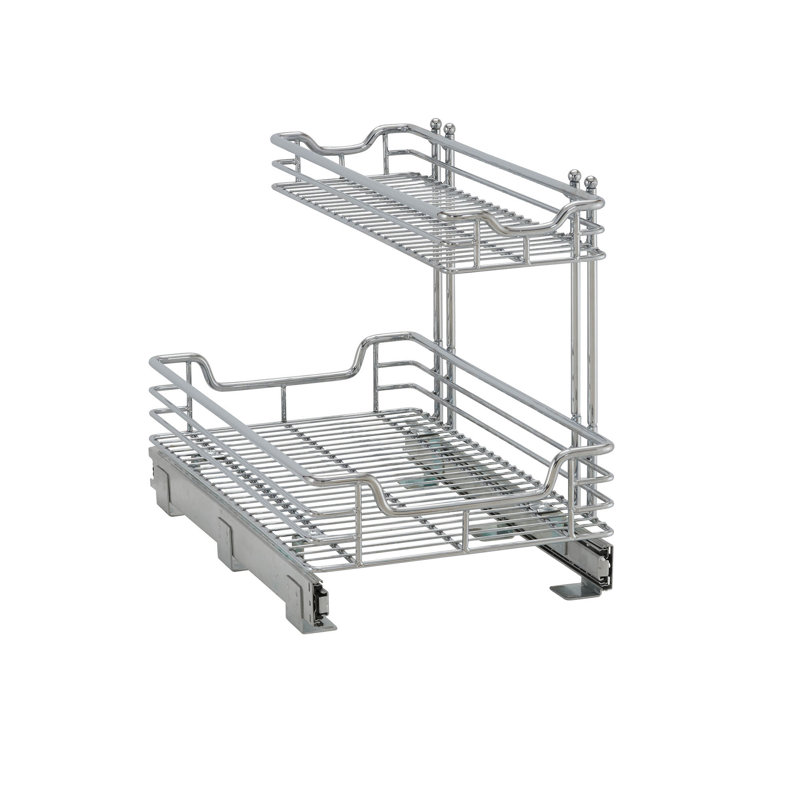 Under Sink Organizer, Chrome - Lined, 15.5" H x 12.25" W x 21" D