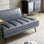 Banc de bout moderne de 55 po de large avec revêtement en similicuir et table d'appoint-1026361111