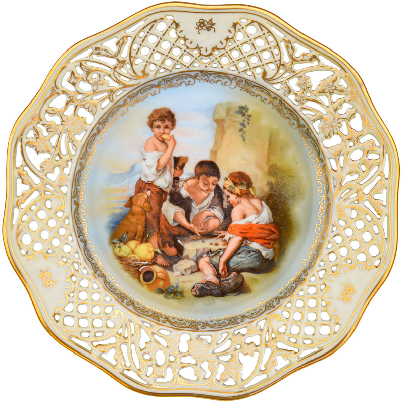 Assiette antique en porcelaine allemande
