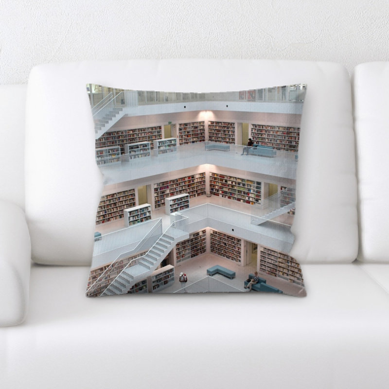 Housse et insert de coussin carré Bibliothèque