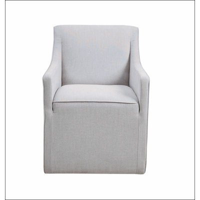 Grey Polyester Armchair with Rectangle Base Style
