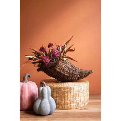 Harvest Cornucopia Wall Basket Sculpture