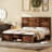Revan 49" H Farmhouse Bed Frame With Sliding Barn Door Storage Cabinets-365078829-365078835