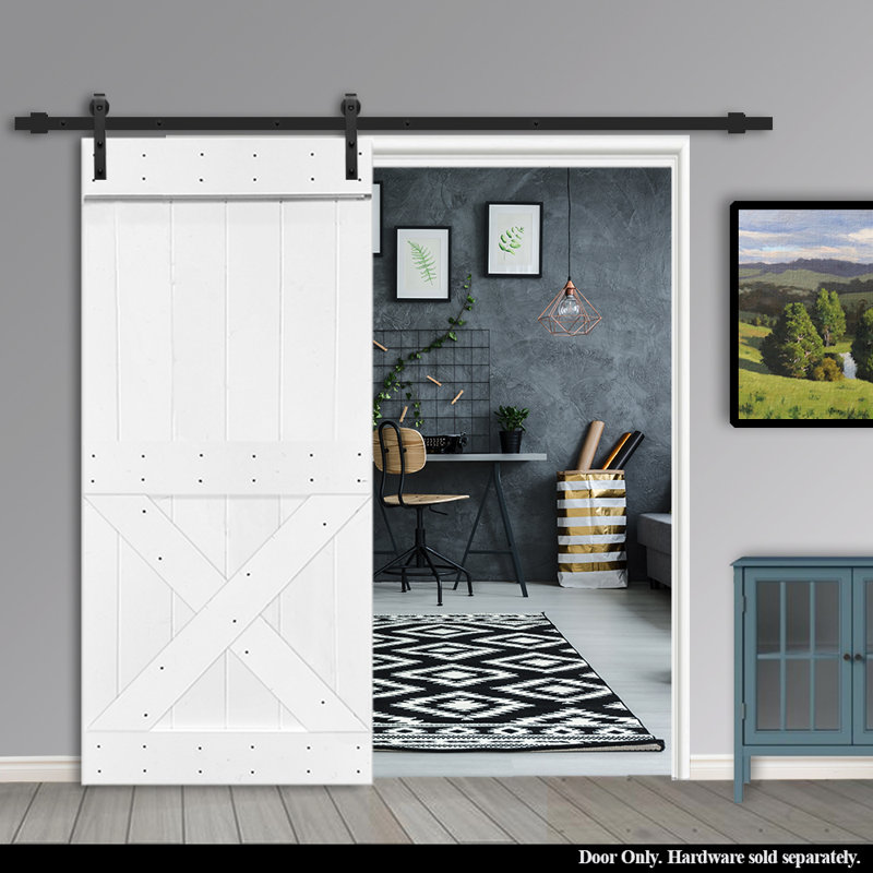 Calhome 84 in. H Barn Door, 84" H x 42" W x .5" D, Pure White