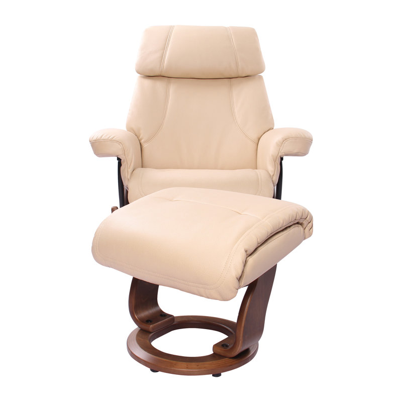 Upholstered Swivel Recliner, Leather Match