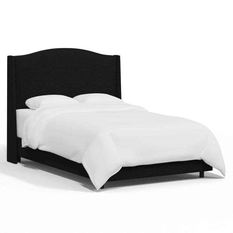 Lit tapissier standard, Lin noir classique, Double