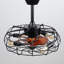 Ventilateur de plafond en cage 19 po avec lumière Jhadiel, avec tige de suspension, plafonnier encastré avec 4 ampoules.