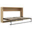  Armoire lit simple simple TG avec cadre pliable, lumière intégrée, lit mural pour espaces compacts, naturel