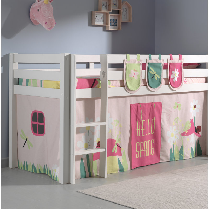 Escalera European Single (90 x 200cm) Mid Sleeper Loft Bed Bed by Vipack, White