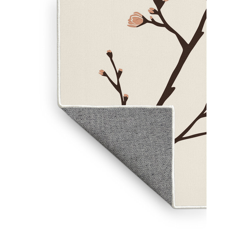 Machine Washable Holiday Easter Modern & Contemporary Abstract Rug in Beige – White Binding, 5x8