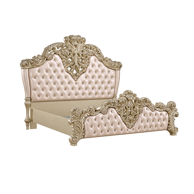 Ensemble de chambre à coucher pour lit très grand 3 pièces, design rembourré, argent, 2 tables de chevet