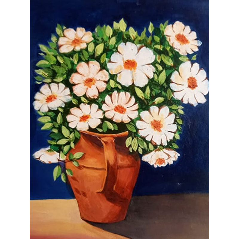 Magnifique pot de fleur | Acrylique sur toile | Par Rohit