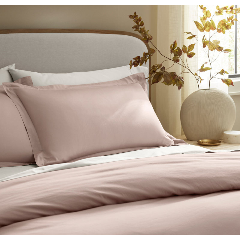 Signature Hemmed Duvet Set, King Duvet Cover + 2 King Shams, Dusty Rose