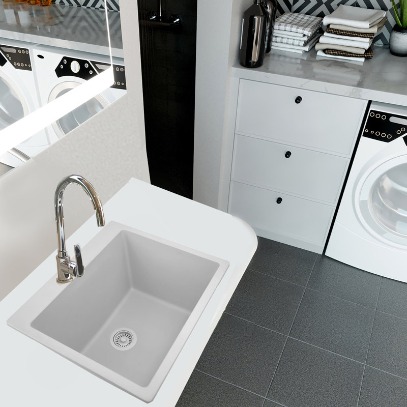 Rockport 25'' L x 21.75'' W Laundry Sink, White