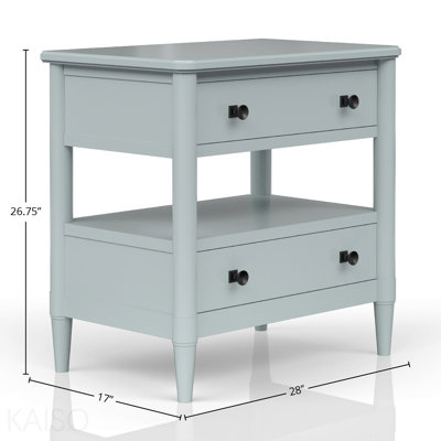Ocean Finish 2-Drawer Open Nightstand