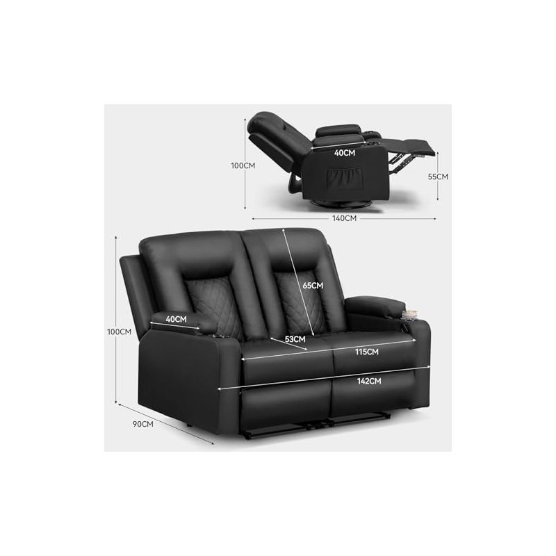 Cambronero 142cm Wide Home Theatre Recliner