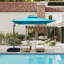 Parasol en porte-à-faux rectangulaire 9 pi x 11 pi avec mât central, bleu lac (base non incluse)-584355551