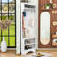 Minimalist Corner Hall Tree with Adjustable Shoe Shelf, Hanging Hooks-69948253