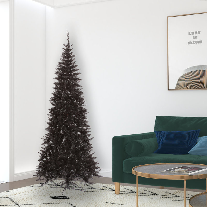 Black Fir Slim Artificial Christmas Tree, 10' H, Not Pre-Lit
