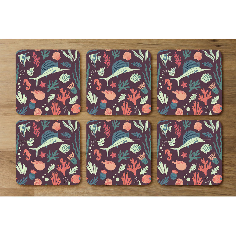 Dragelin Square 6 Piece Coaster Set