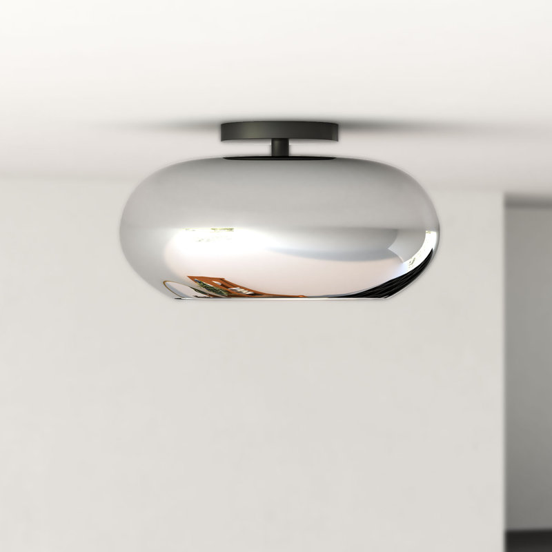 Trinity Glass LED Semi Flush Mount, Chrome