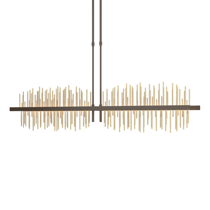 Luminaire suspendu linéaire à 1 lumière pour îlot de cuisine Gossamer, Laiton moderne, Bronze