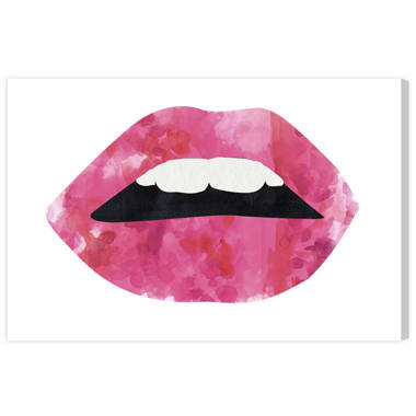 East Urban Home LV Lips - Picture Frame Print on Paper, Wayfair.co.uk