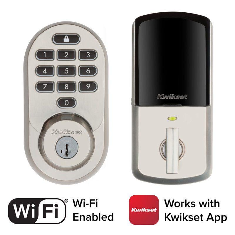 Halo Wi-Fi Smart Lock Keypad Entry Set with Smartkey Security, Satin Nickel