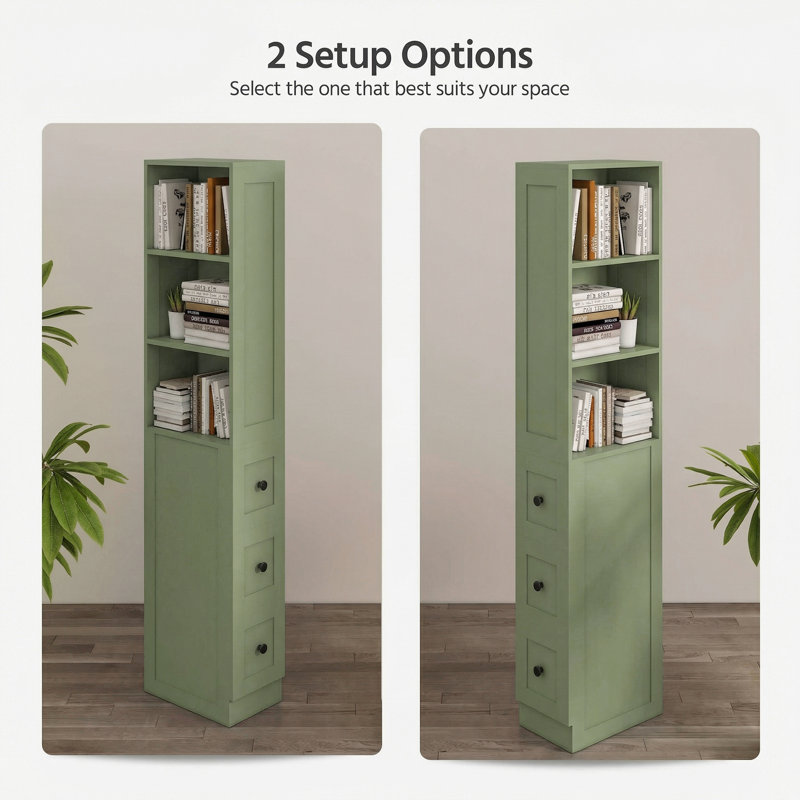3-Shelf Tall Thin Bathroom Storage Cabinet