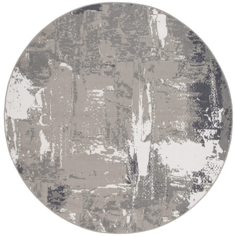 Buitron Performance Abstract Rug, Round 6'7"