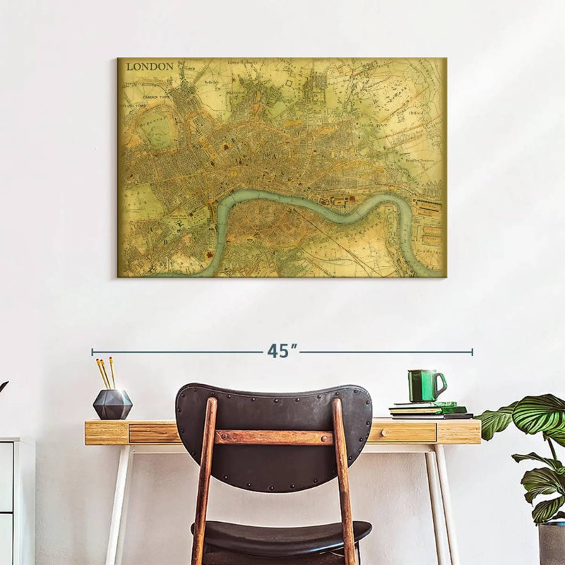 Carte Aliaz de Londres, H 26 po x l 39 po