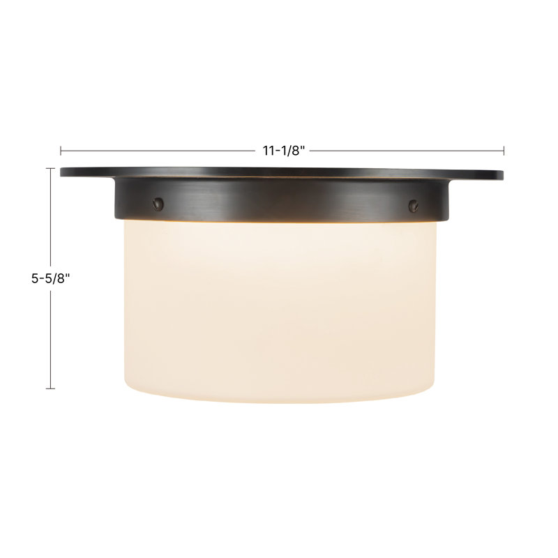 Mineral 11-in Brass Flush Mount, Alabaster, Brass
