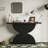 47''Double Semi-Circles 3d Hammer-Shaped Texture Base Wood Console Table