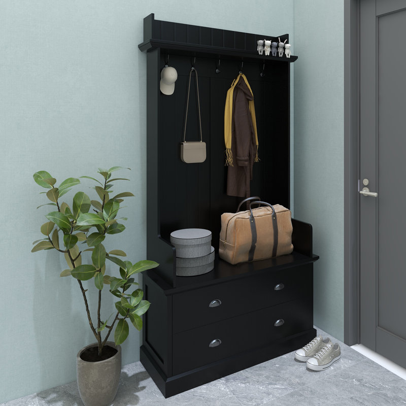 Portemanteau avec banc, Noir