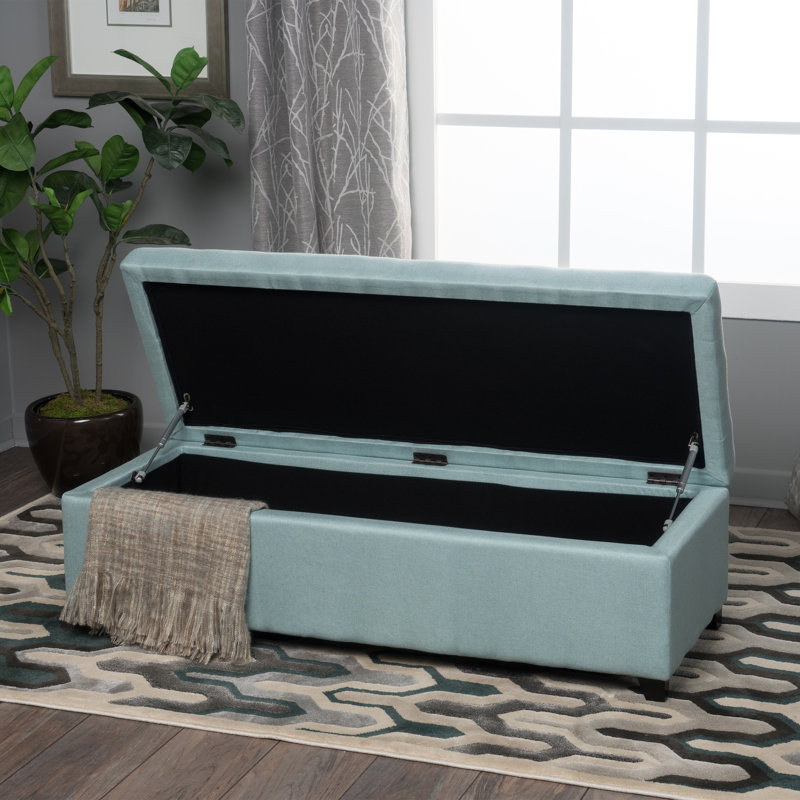 Jovita Upholstered Ottoman, Light Blue