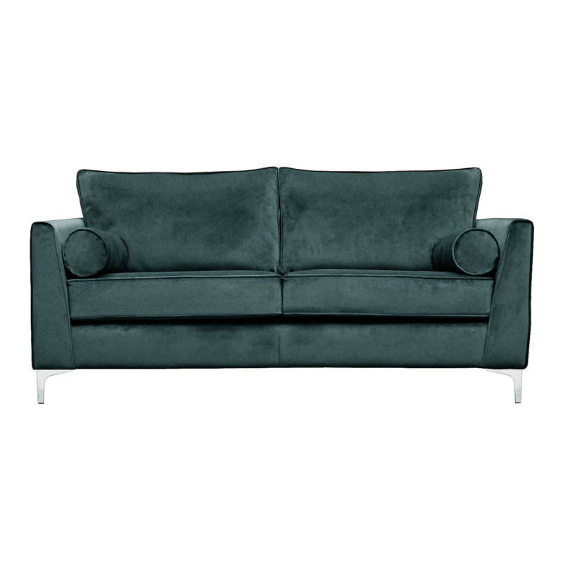 Giancarlo 3 Seater Velvet Sofa, Petrol