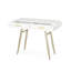 Table d'appoint contemporaine - Faux bois blanc et pieds en fer champagne avec deux tiroirs de rangement champagne