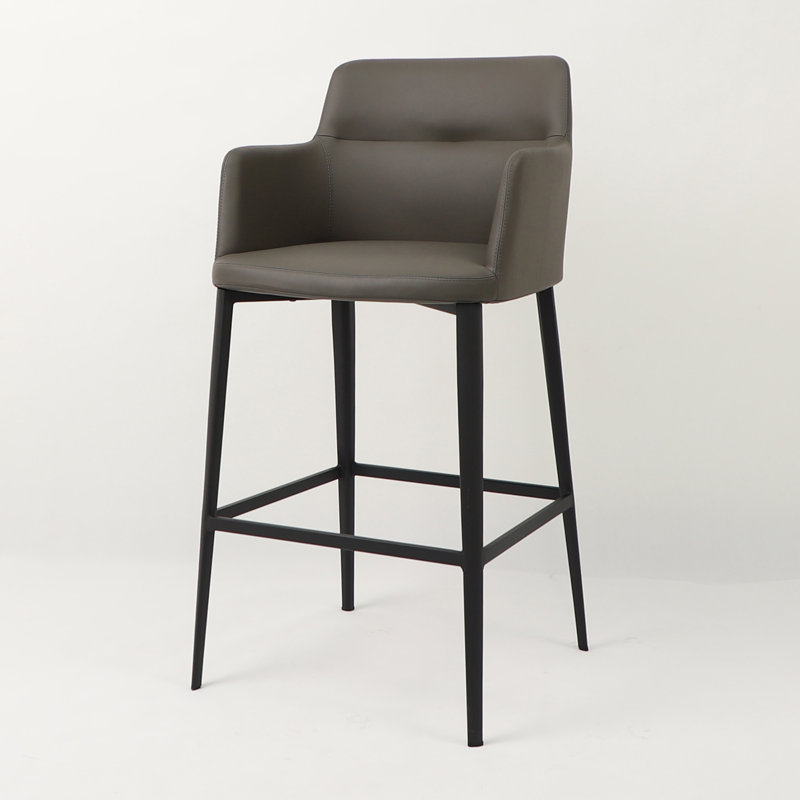 Tabouret de bar et de comptoir Jahnke Earle (29/25 po), Gris anthracite, Tabouret de bar (siège d'une hauteur de 29 po)