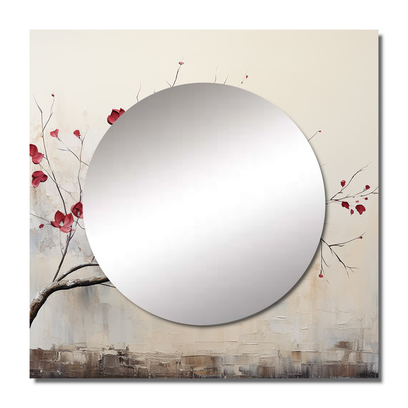 Daejanae - Leaves Square Mirror Wall Decor For Bedroom, 36" x 36"