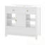 Meuble-lavabo de salle de bain avec lavabo, tiroirs et tablettes de rangement ouvertes-618166345