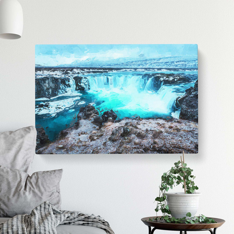 Godafoss Waterfall in Iceland - Wrapped Canvas, 35.6 cm H x 50.8 cm W