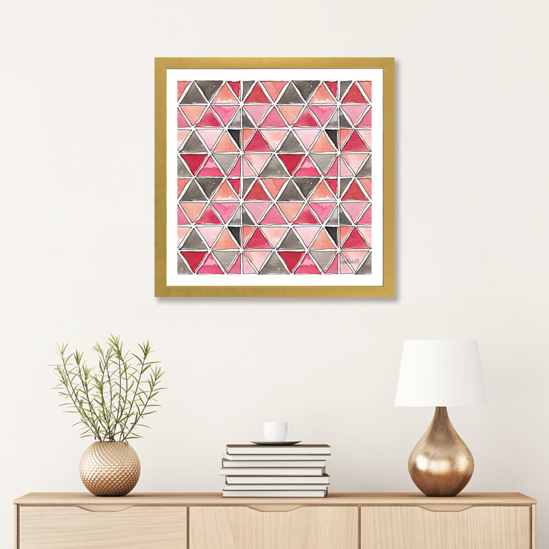 « chic accents pattern », art, H 24 po x l 24 po x P 1 po, Papier encadré doré