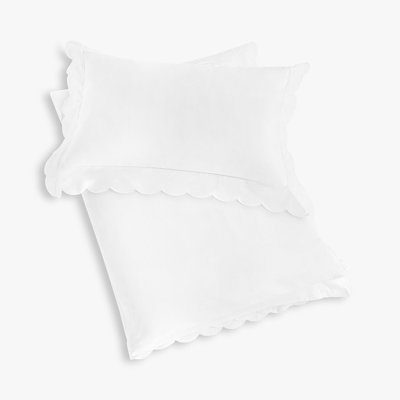 Scalloped Starlight Toddler Duvet Set, White
