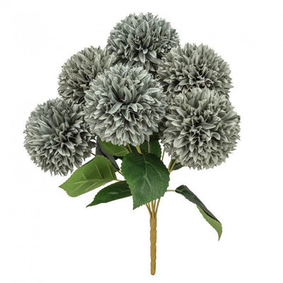 Bouquet de fleurs artificielles vertes 7 dahlia