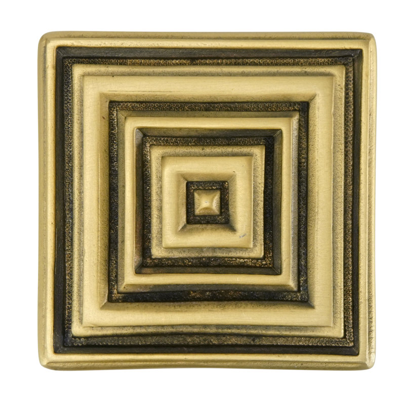 INNSBRUCK SQUARE KNOB IN FLORENTINE GOLD PLATE