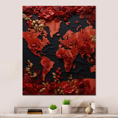 «Nomads Scarlet Red Map» sur métal
